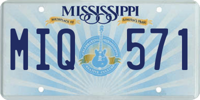 MS license plate MIQ571