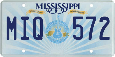 MS license plate MIQ572