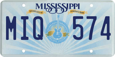 MS license plate MIQ574