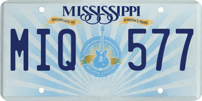MS license plate MIQ577