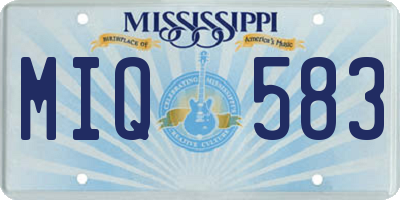 MS license plate MIQ583