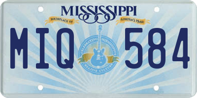 MS license plate MIQ584