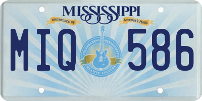 MS license plate MIQ586