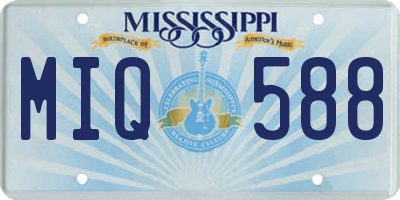 MS license plate MIQ588