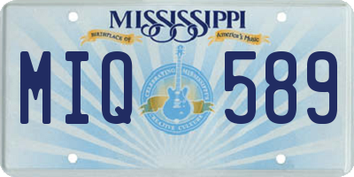 MS license plate MIQ589