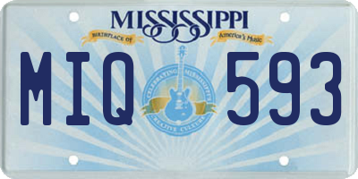 MS license plate MIQ593