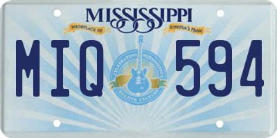MS license plate MIQ594