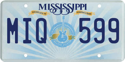MS license plate MIQ599
