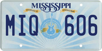 MS license plate MIQ606