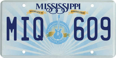 MS license plate MIQ609