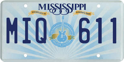 MS license plate MIQ611