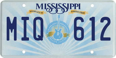 MS license plate MIQ612
