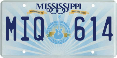 MS license plate MIQ614
