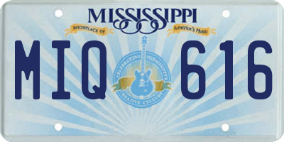 MS license plate MIQ616