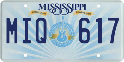 MS license plate MIQ617