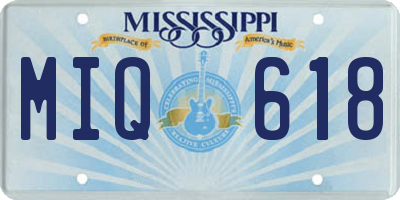 MS license plate MIQ618