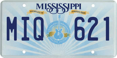 MS license plate MIQ621