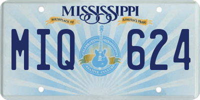MS license plate MIQ624