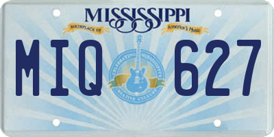 MS license plate MIQ627