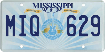 MS license plate MIQ629