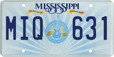 MS license plate MIQ631