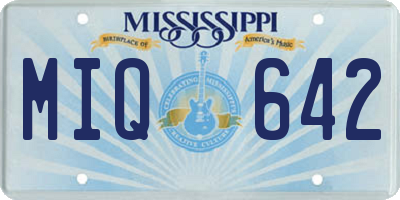 MS license plate MIQ642