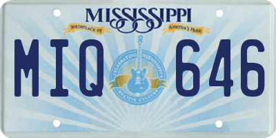 MS license plate MIQ646