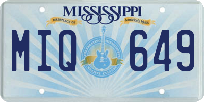 MS license plate MIQ649