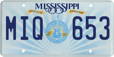 MS license plate MIQ653