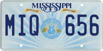 MS license plate MIQ656