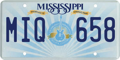 MS license plate MIQ658