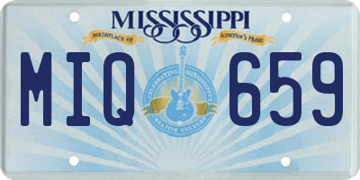 MS license plate MIQ659