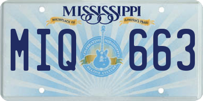 MS license plate MIQ663