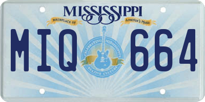 MS license plate MIQ664