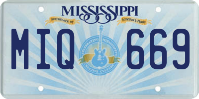MS license plate MIQ669