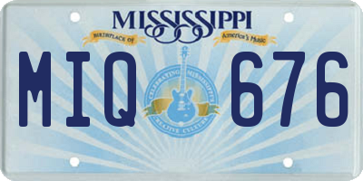 MS license plate MIQ676
