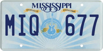 MS license plate MIQ677