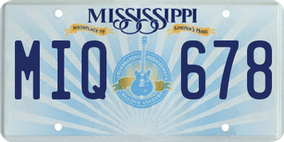 MS license plate MIQ678