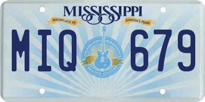 MS license plate MIQ679