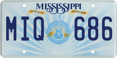 MS license plate MIQ686
