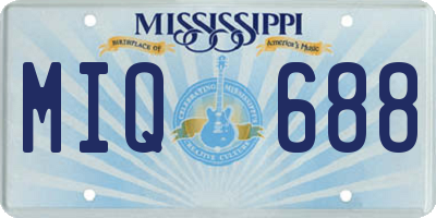 MS license plate MIQ688