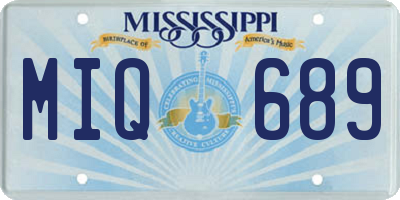 MS license plate MIQ689