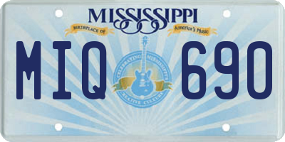 MS license plate MIQ690