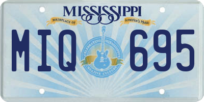 MS license plate MIQ695