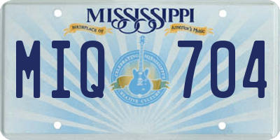 MS license plate MIQ704
