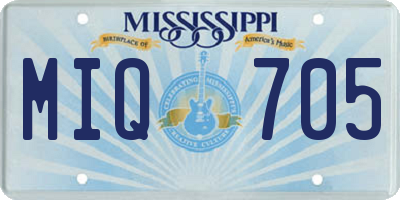 MS license plate MIQ705