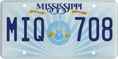MS license plate MIQ708
