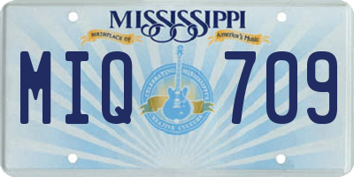 MS license plate MIQ709