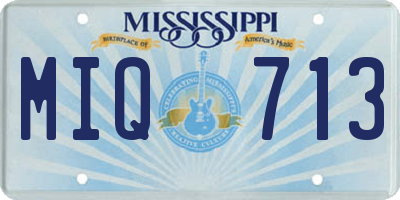 MS license plate MIQ713