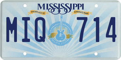MS license plate MIQ714